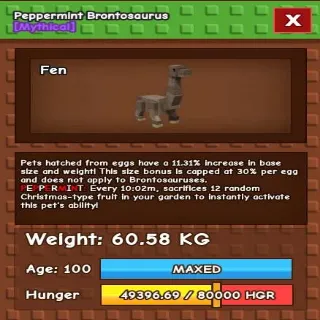 Huge Peppermint Brontosaurus