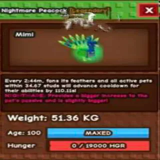 NIGHTMARE HUGE PEACOCK