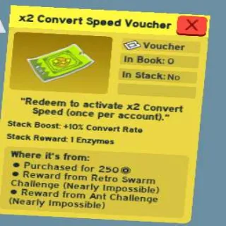 X2 COVERT SPEED VOUCHER