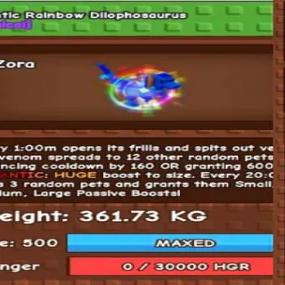 Titanic Gigantic Rainbow Dilophosaurus