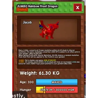 HUGE JUMBO RAINBOW FROST DRAGON