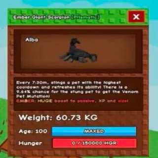 Huge Ember Giant Scorpion
