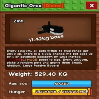 Colossal Gigantic Orca