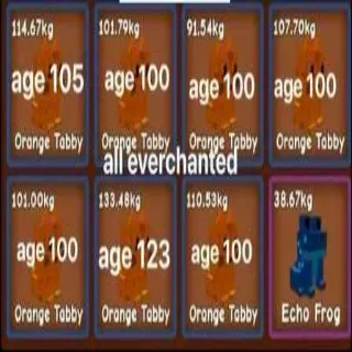 7pcs Colossal Orange Tabby + Huge Echo Frog