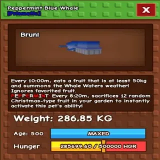 Huge Peppermint Blue Whale