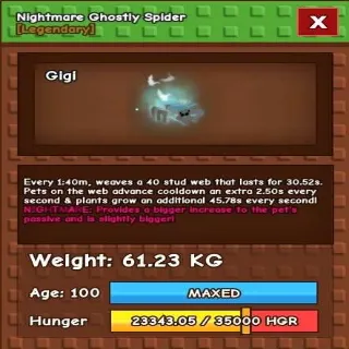 Huge Nightmare Ghostly Spider