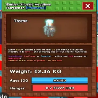 Huge Ember Ghostly Headless Horseman