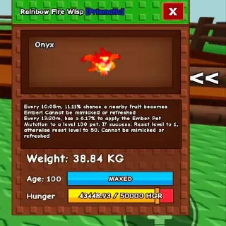 Huge Rainbow Fire Wisp