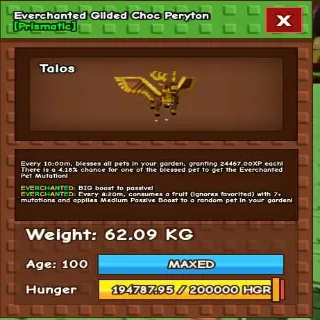 Huge Everchanted Gilded Choc Peryton