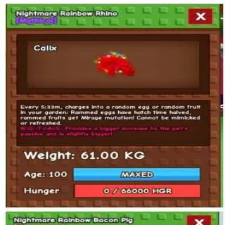 Huge Nightmare Rainbow Rhino