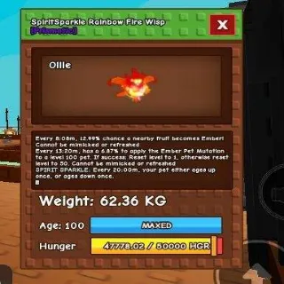 Huge SpiritSparkle Rainbow Fire Wisp