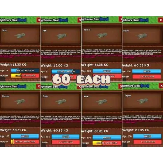 8X HUGE NIGHTMARE SEAL 60+KG