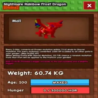 Huge Nightmare Rainbow Frost Dragon