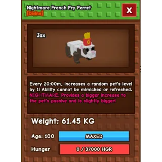 HUGE FRENCH FRY FERRET 