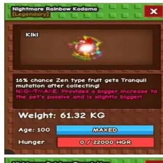 Huge Nightmare Rainbow Kodama