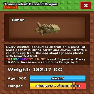 Semi huge Transcedent Breaded Dragon