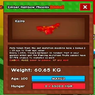 Huge Ember Rainbow Phoenix
