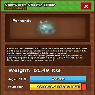 Huge GiantGolem Ghostly Spider