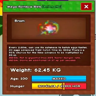 Huge Mega Rainbow Birb
