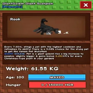 HUGE GIANTGOLEM GIANT SCORPION