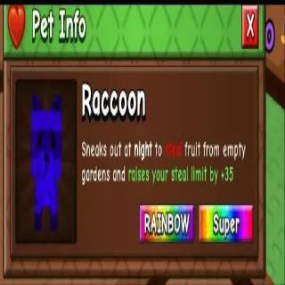 RAINBOW RACCOON - GROW A GARDEN 2