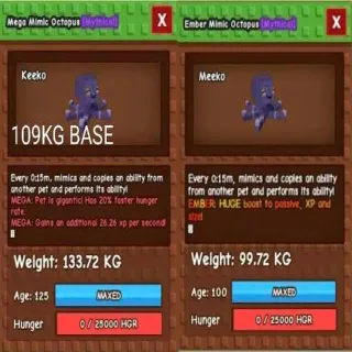 Colossal Mega Mimic Octopus + Godly Ember Mimic Octopus