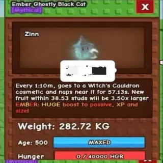Huge Ember Ghostly Black Cat