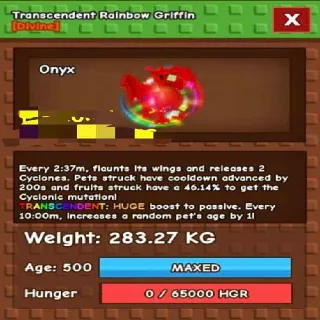 Huge Transcedent Rainbow Griffin