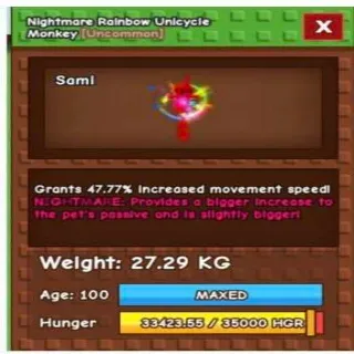 Rainbow Unicycle Monkey