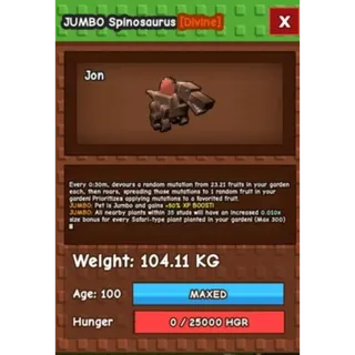 COLOSSAL JUMBO SPINOSAURUS