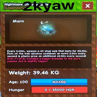 SEMI HUGE NIGHTMARE GHOSTLY SPIDER