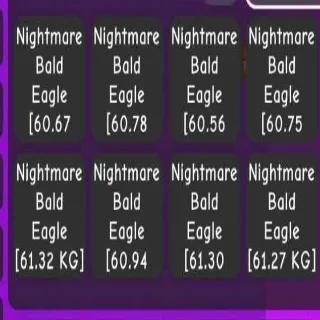 8X HUGE NIGHTMARE BALD EAGLE  60+KG