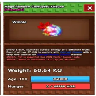 HUGE MEGA RAINBOW CORRUPTED KITSUNE 60+KG