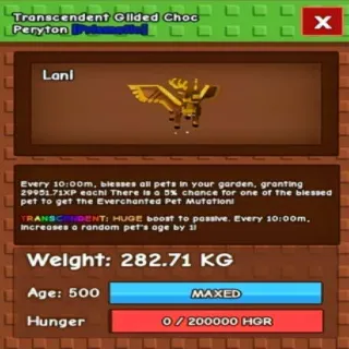 Huge Transcedent Glided Choc Peryton