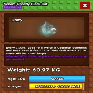 Huge Venom Ghostly Black Cat