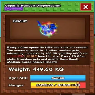 Godly Gigantic Rainbow Dilophosaurus
