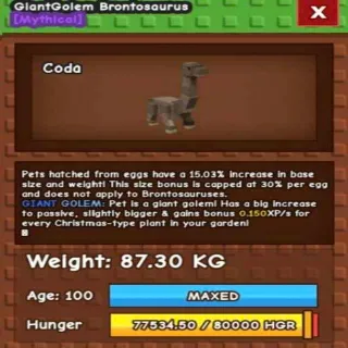 TITANIC GIANTGOLEM BRONTOSAURUS