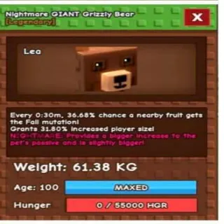 Huge Nightmare Giant Grizzly Bear