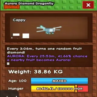Huge Aurora Diamond Dragonfly