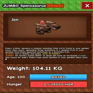 COLOSSAL JUMBO SPINOSAURUS
