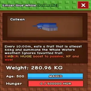 Huge Ember Blue Whale