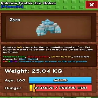 Rainbow Festive Ice Golem