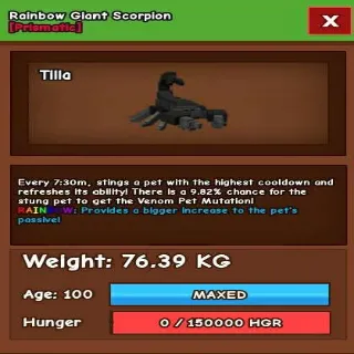 Semi Titanic Rainbow Giant Scorpion