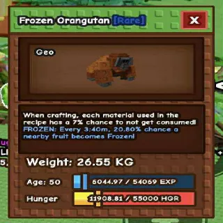 SEMI HUGE FROZEN ORANGUTAN