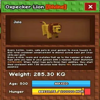 Huge Oxpecker Lion