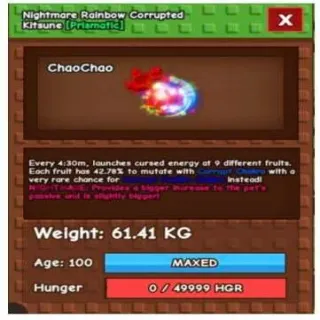 Huge Nightmare Rainbow Corrupted Kitsune