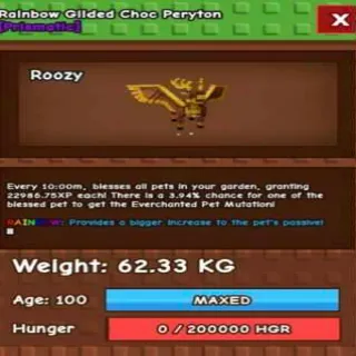 Huge Rainbow Glided Choc Peryton