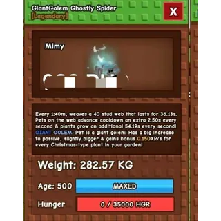 Huge GiantGolem Ghostly Spider