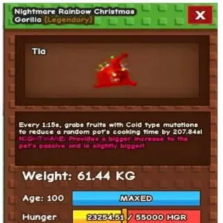 Huge Nightmare Rainbow Christmas Gorilla