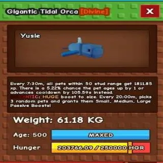 Huge Gigantic Tidal Orca